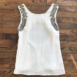 Topshop Cream Top with Beading